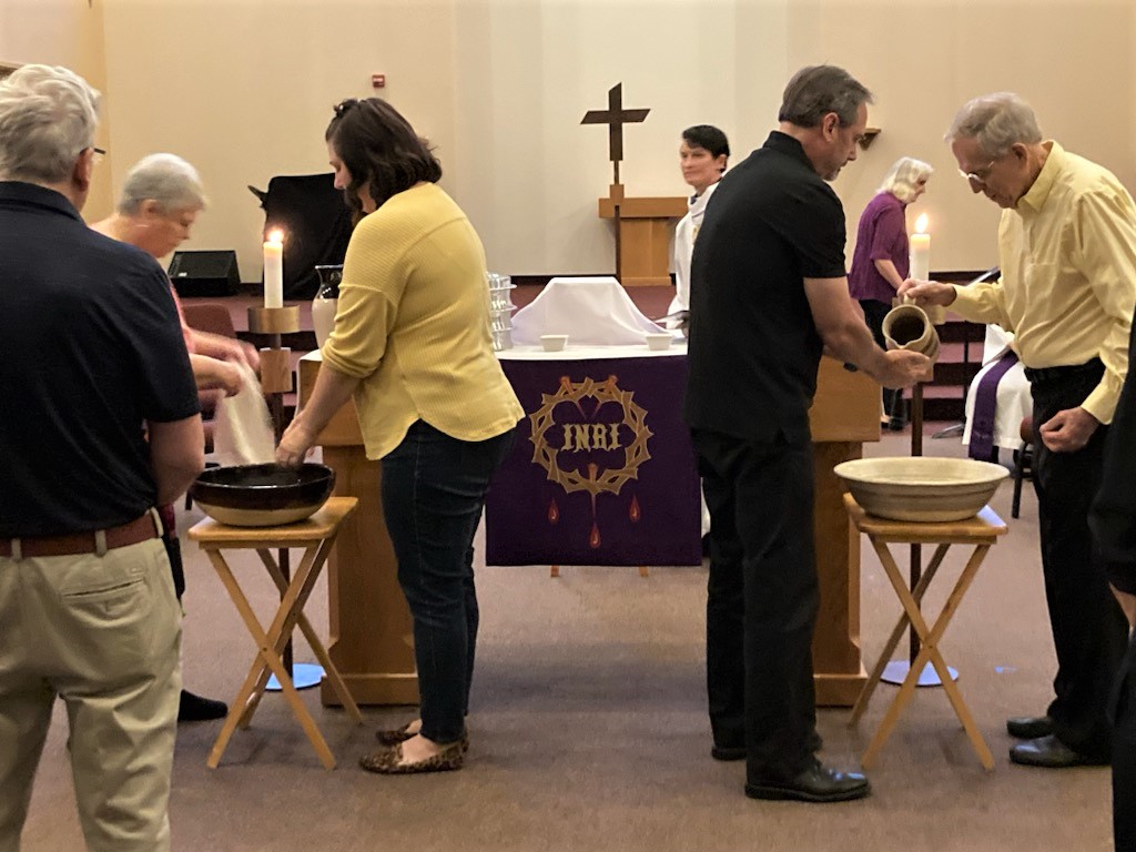 handwashing station where congregant